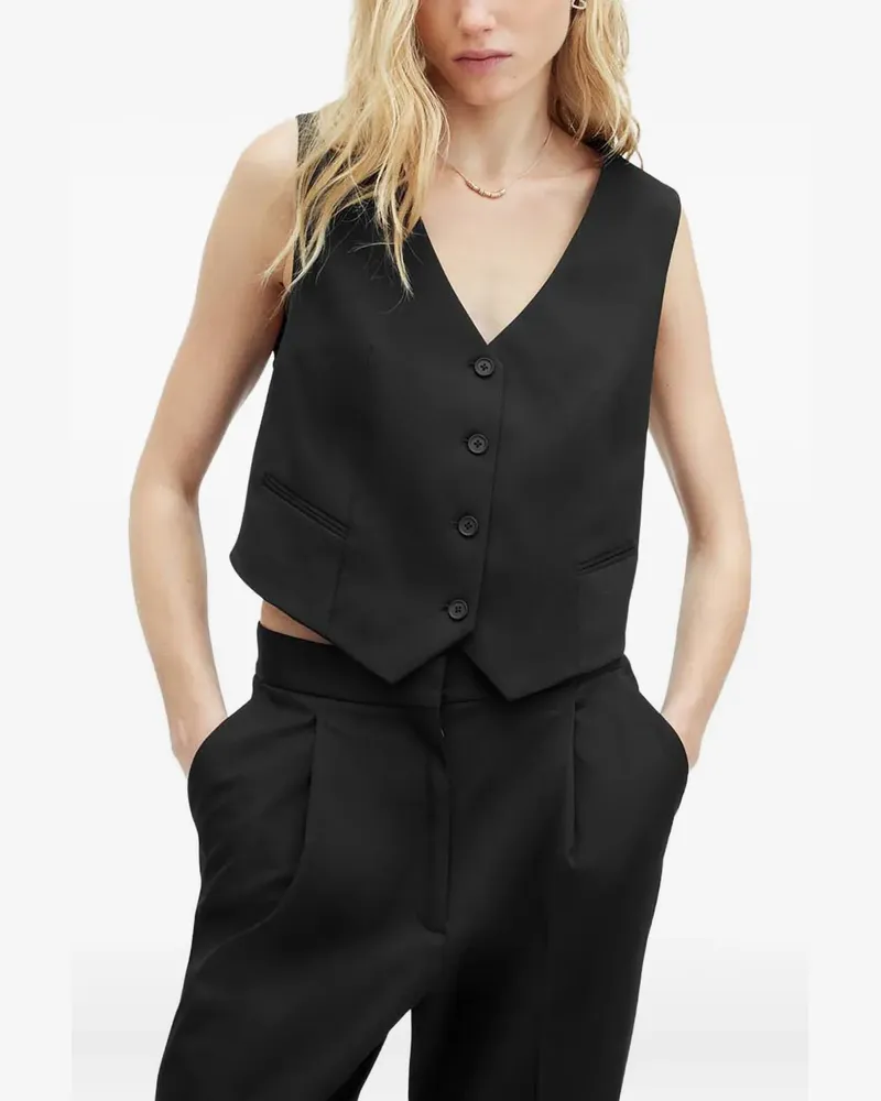AllSaints Nellie button-fastening vest - Schwarz Schwarz