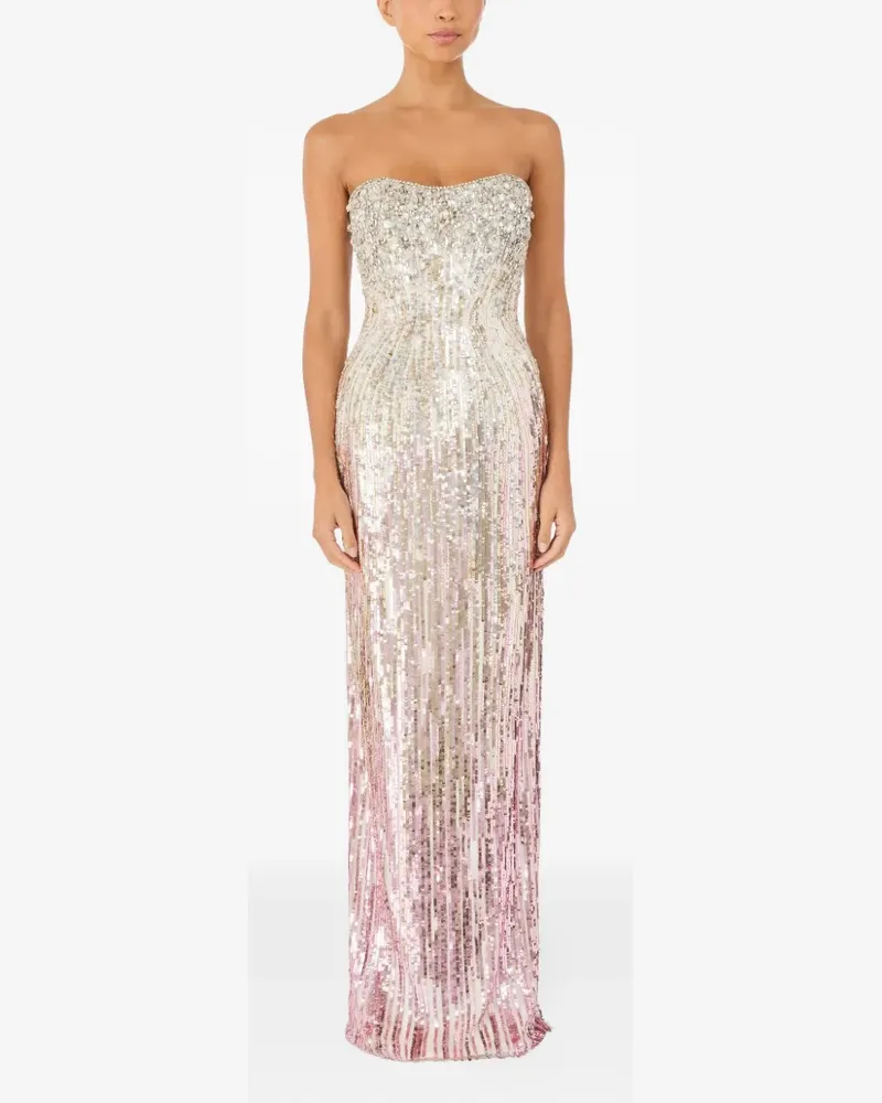 Jenny Packham Abito sequin-embellished crystal-embroidered dress - Silber Silber