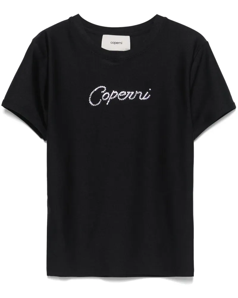 COPERNI T-Shirt mit kristallverziertem Logo - Schwarz Schwarz