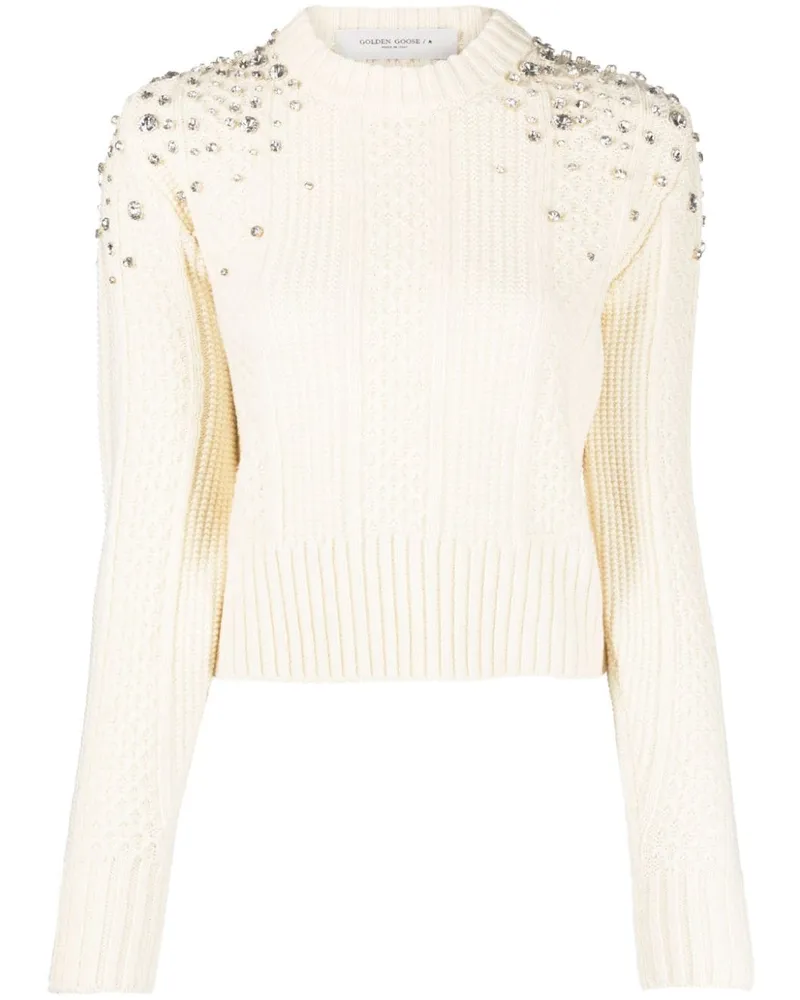 Golden Goose Cardigan mit Kristallen - Nude Nude