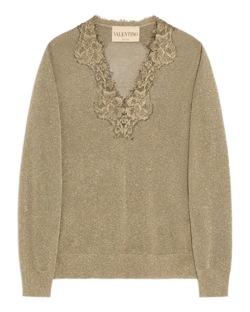Valentino Garavani Lurex-Pullover mit Spitze - Gold Gold
