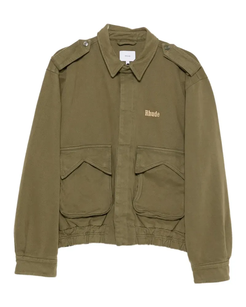 RHUDE Bomberjacke mit Logo-Stickerei - Grün Grün