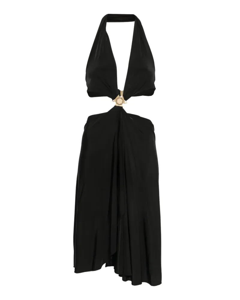 Balmain Neckholder-Midikleid mit Cut-Outs - Schwarz Schwarz
