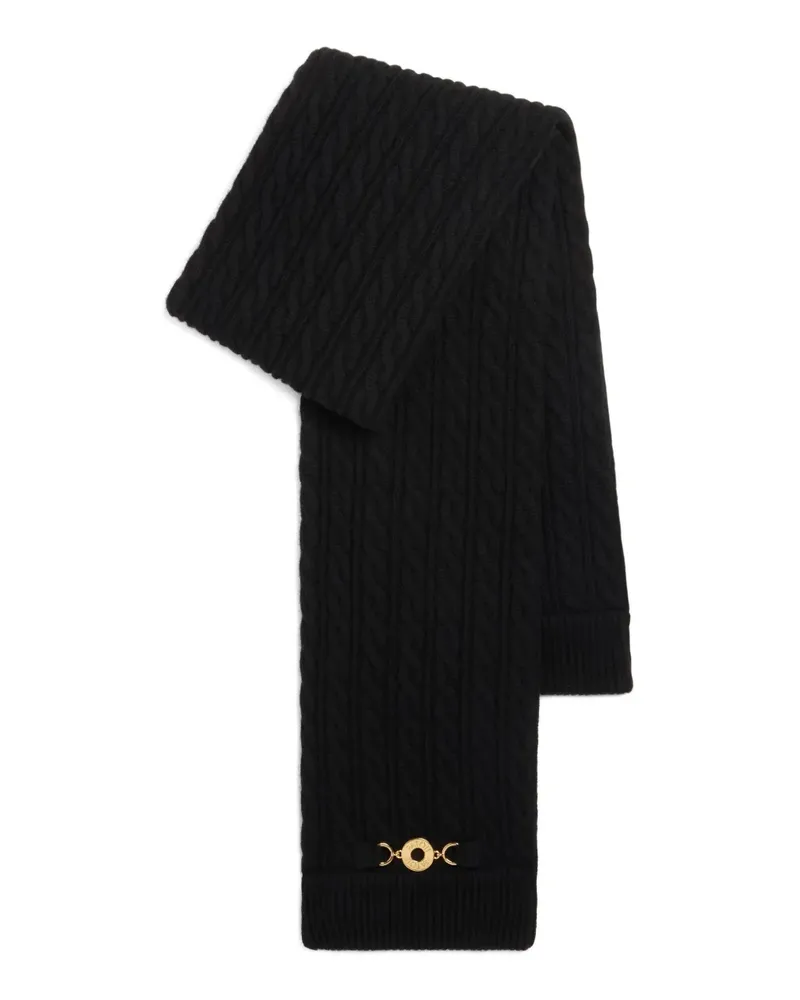 Patou Gestrickter Schal mit Flechtmuster - Schwarz Schwarz