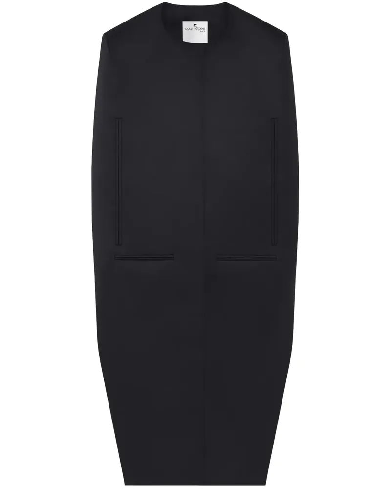 Courrèges Mantel mit Satin-Finish - Schwarz Schwarz