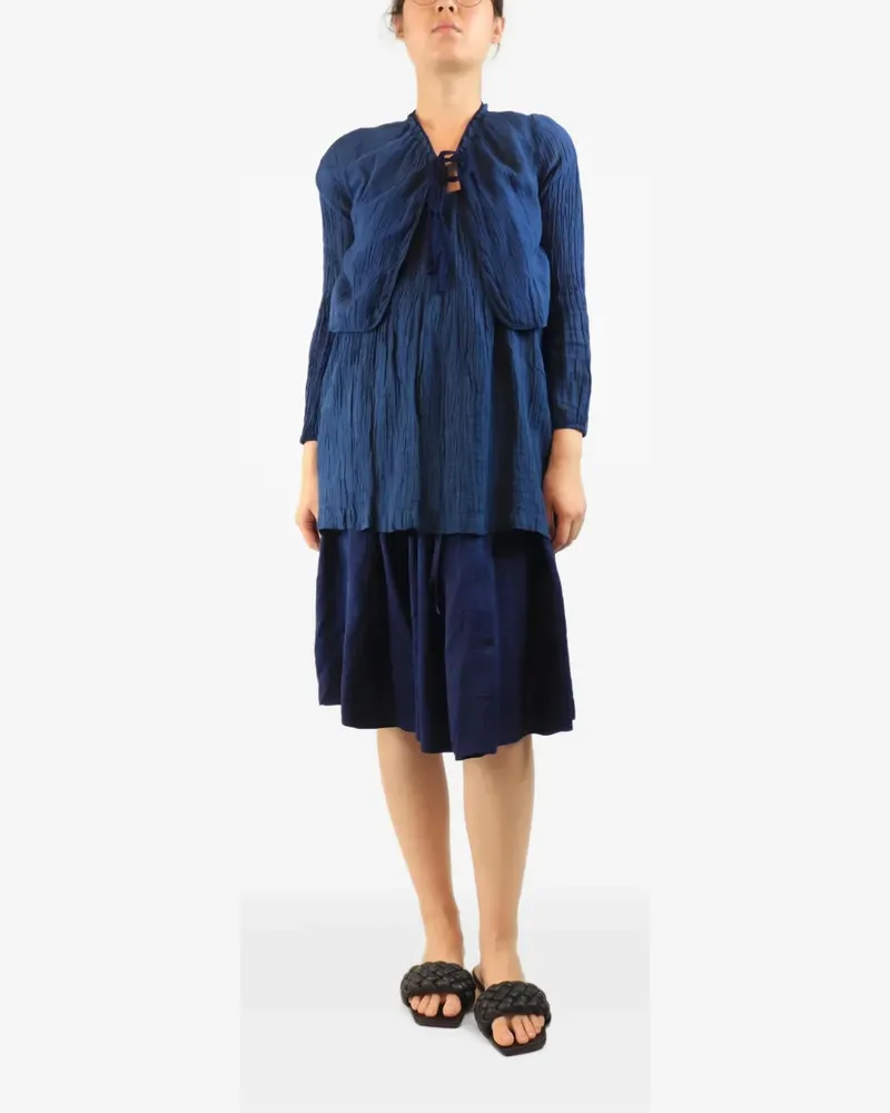 dosa crinkled cami top jacket set - Blau Blau