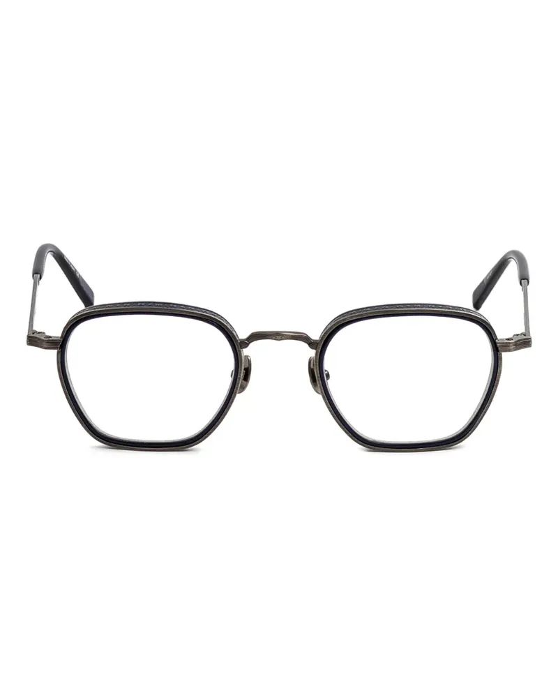 MATSUDA engraved geometric-frame glasses - Blau Blau
