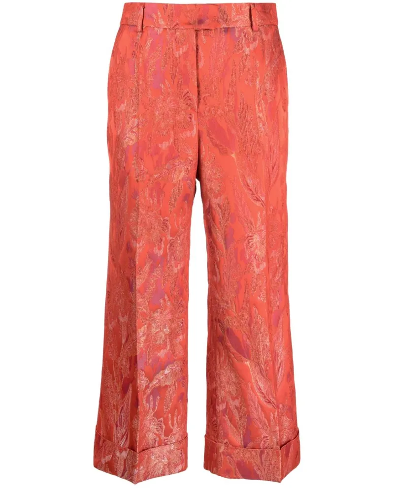 Alberto Biani Cropped-Hose mit Jacquardmuster - Rot Rot