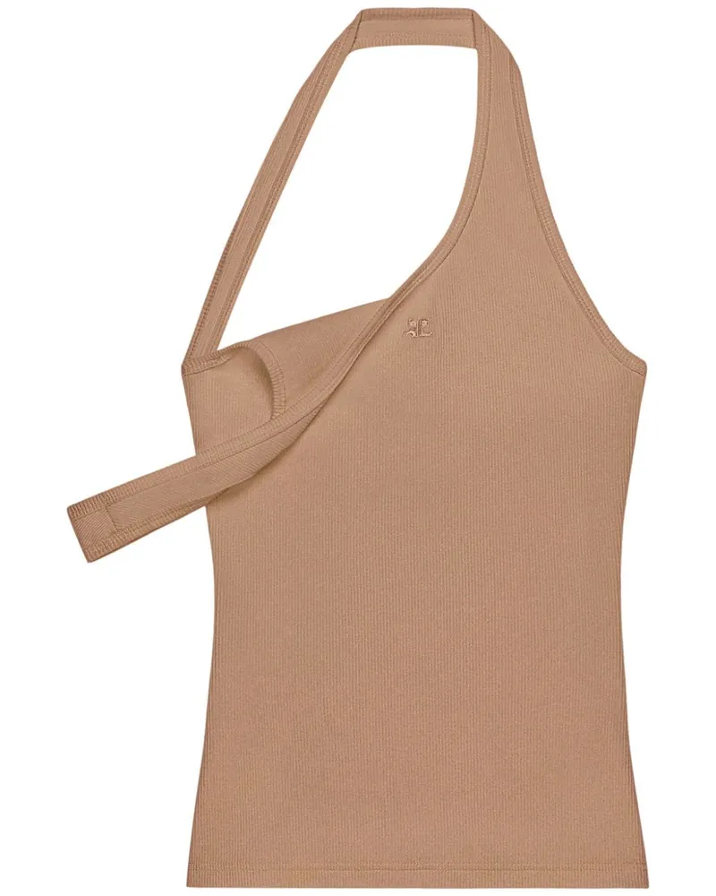 Courrèges Geripptes 90's Tanktop - Nude Nude