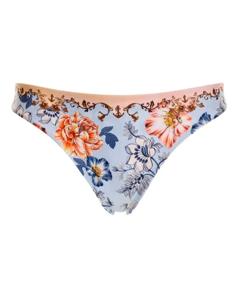 AGUA BENDITA Ilu floral-print bikini bottom - Blau Blau