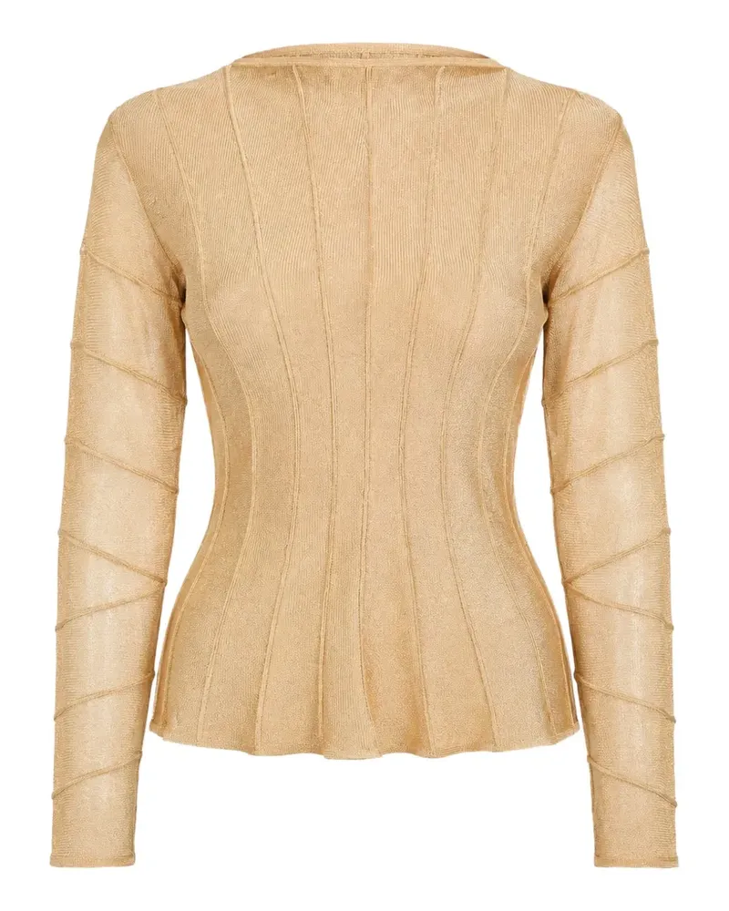 Cult Gaia raised-seam fine-knit top - Nude Nude