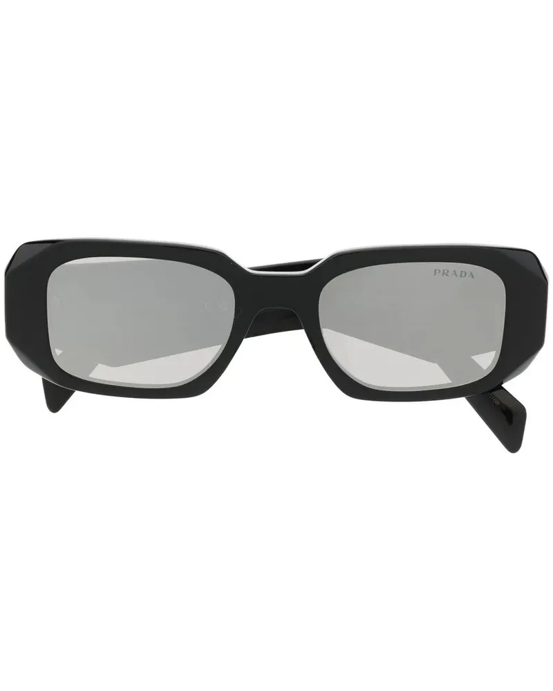 Prada Sonnenbrille mit eckigem Gestell - Schwarz Schwarz