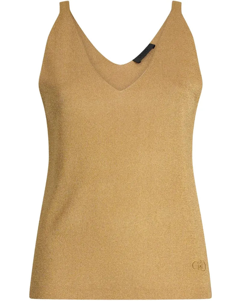 Liu Jo Metallic-Tanktop mit V-Ausschnitt - Nude Nude