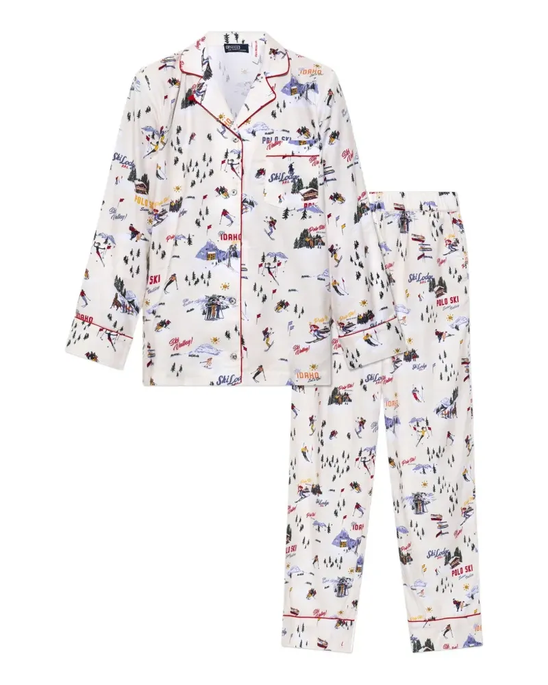 Ralph Lauren ski-motif cotton long-sleeve pyjama set - Nude Nude