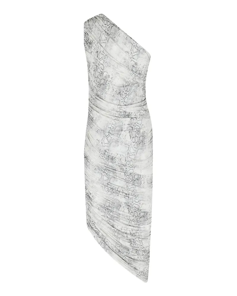 Federica Tosi snake-print draped asymmetric dress - Weiß Weiß
