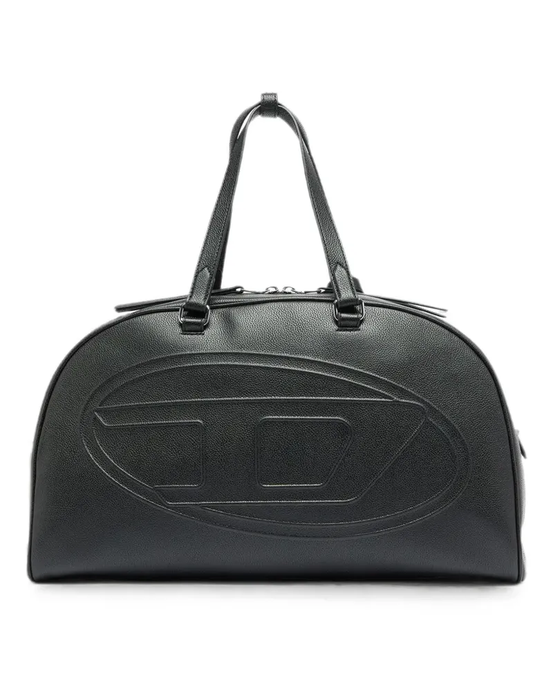 Diesel 1DR Dome-leather travel bag with Oval D logo - Schwarz Schwarz
