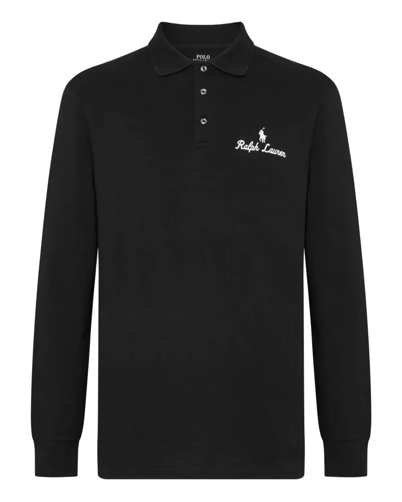 Ralph Lauren embroidered-logo long-sleeved polo shirt - Schwarz Schwarz