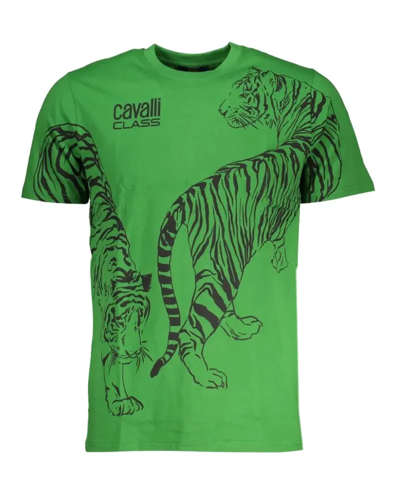 Roberto Cavalli tiger-print T-shirt - Grün Grün