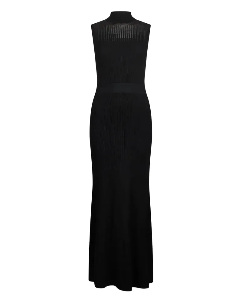 Liu Jo Geripptes Maxikleid - Schwarz Schwarz