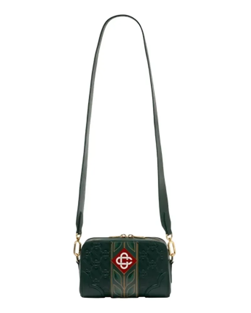 Casablanca Paris monogram-embossed leather shoulder bag - Grün Grün