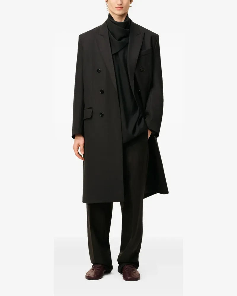 AMI Paris Doppelreihiger Mantel - Schwarz Schwarz