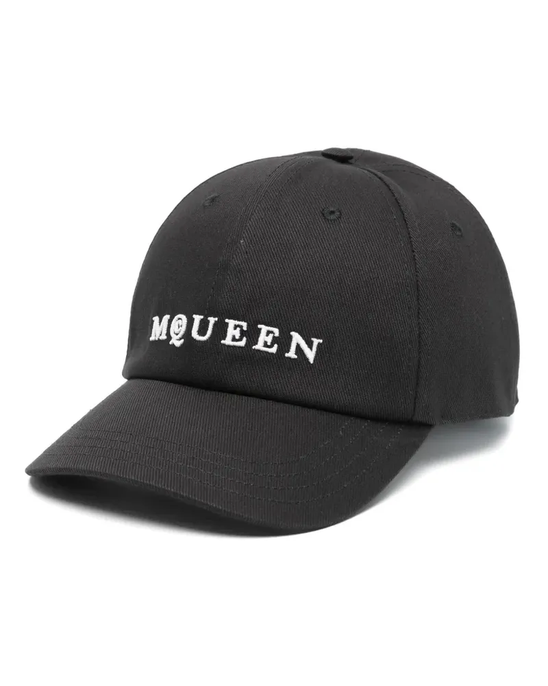 Alexander McQueen Baseballkappe mit Logo-Stickerei - Schwarz Schwarz