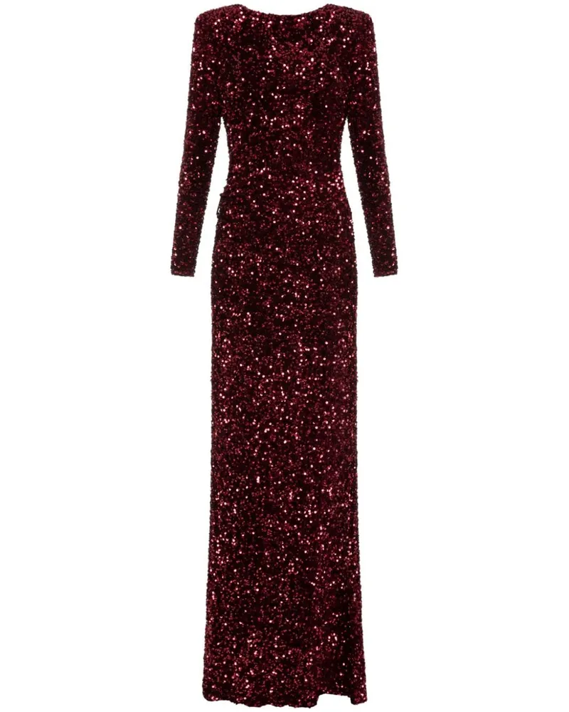 Elisabetta Franchi Maxikleid mit Pailletten - Rot Rot