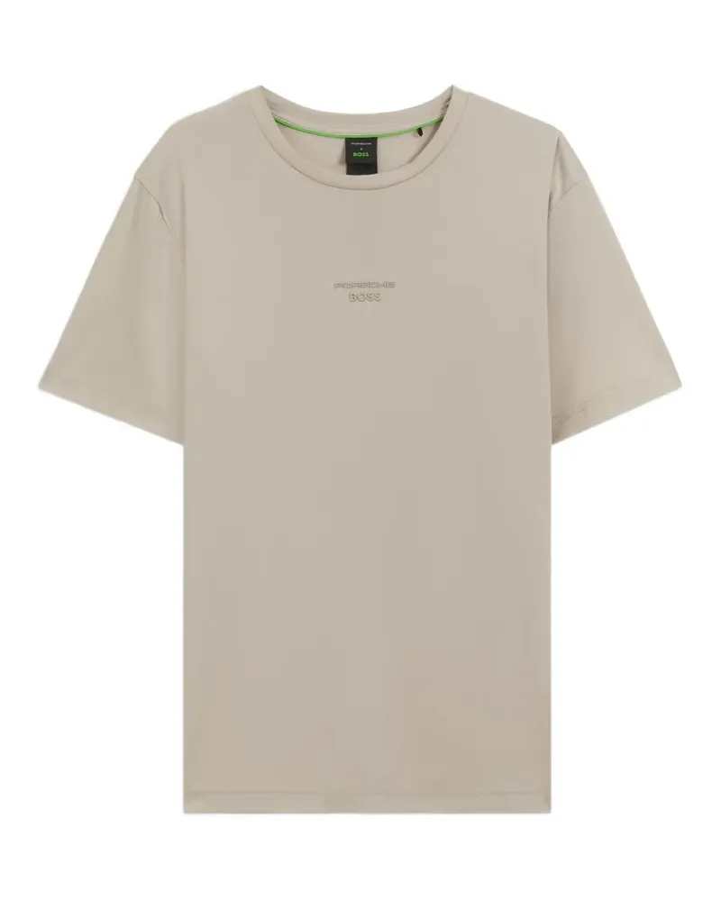HUGO BOSS x Porsche T-Shirt aus mercerisierter Baumwolle mit glänzendem Logo - Nude Nude