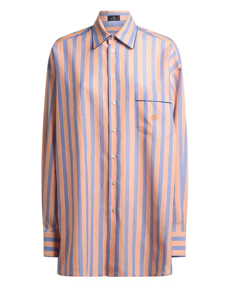 Etro Gestreiftes Hemd aus Musselin - Orange Orange