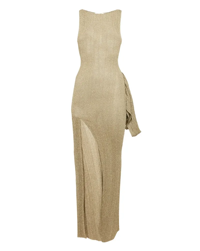 Aya Muse Gestricktes Maxikleid - Gold Gold