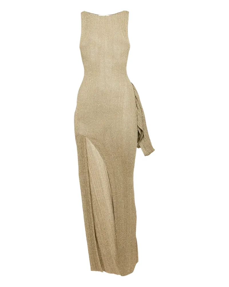 Aya Muse knit split maxi dress - Gold Gold