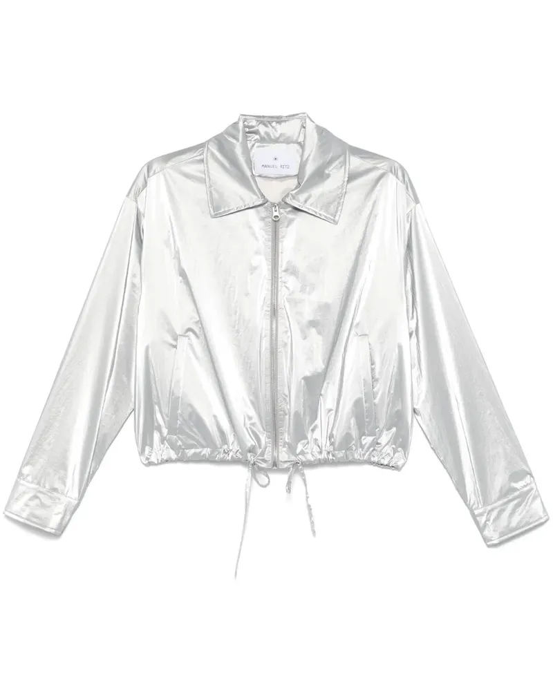 Manuel Ritz Jacke mit Metallic-Optik - Silber Silber
