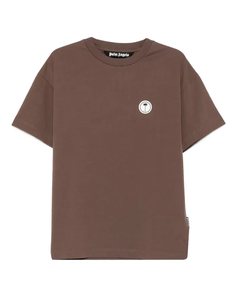 Palm Angels T-Shirt mit Logo-Patch - Braun Braun
