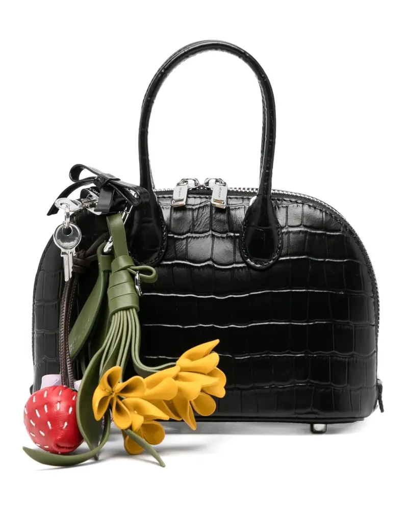 Self-Portrait Mini-Tasche in Kroko-Optik - Schwarz Schwarz