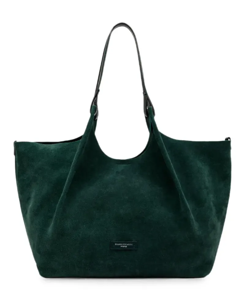 Gianni Chiarini Große Schultertasche aus Wildleder - Grün Grün