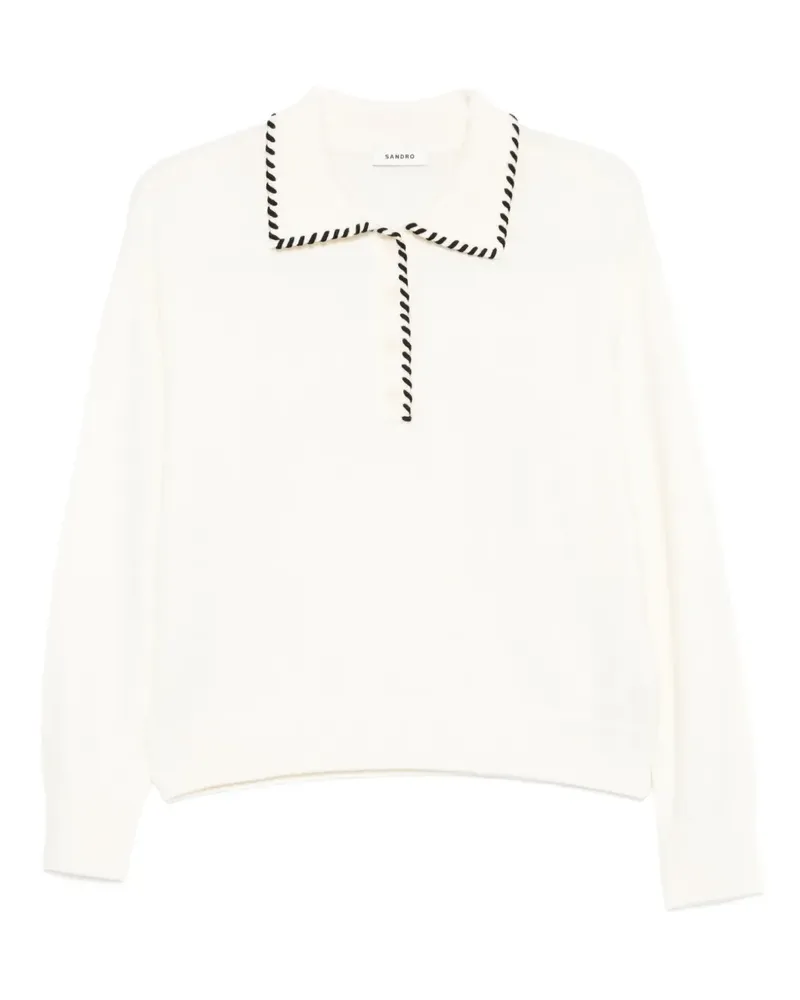Sandro Poloshirt mit geflochtenem Besatz - Nude Nude