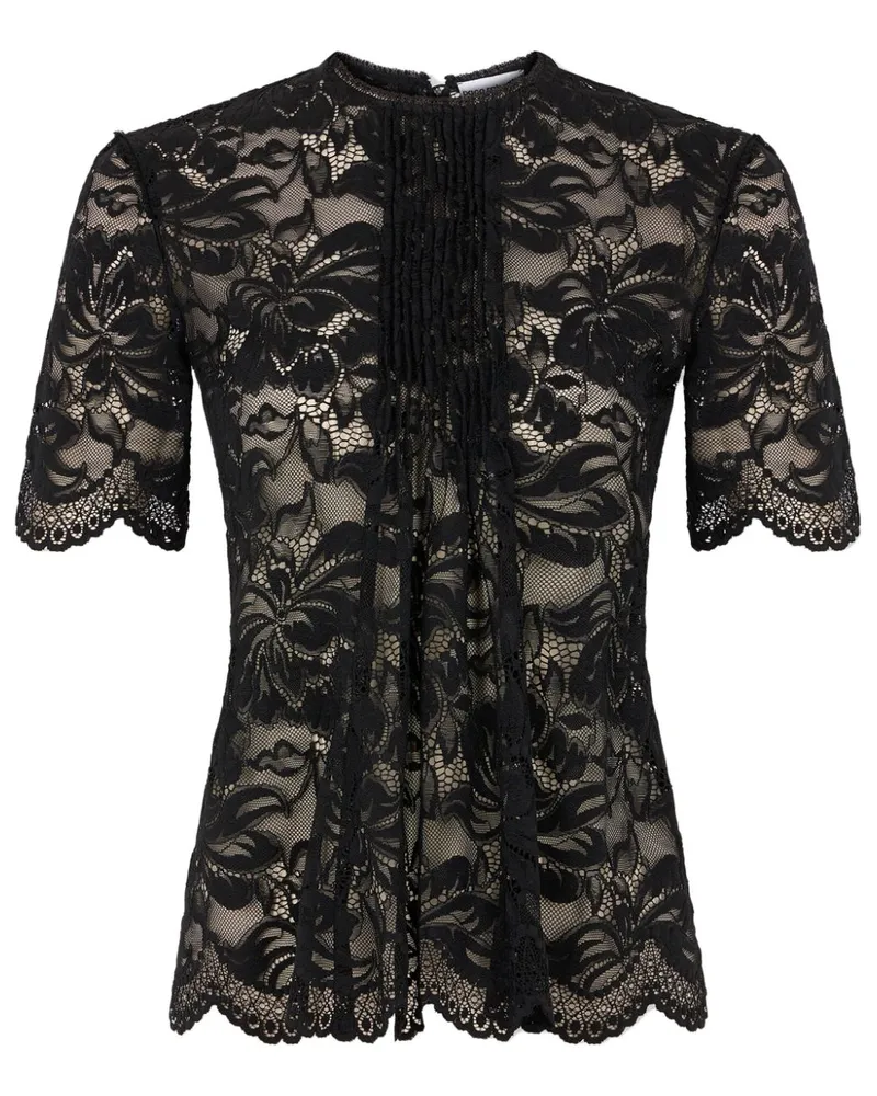 Paco Rabanne T-Shirt mit Spitzendetail - Schwarz Schwarz