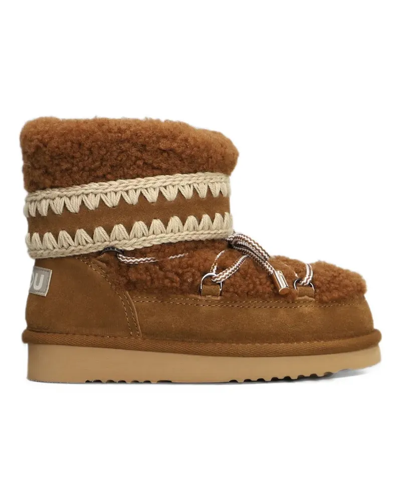 Mou lace-up crochet-stitch boots - Braun Braun