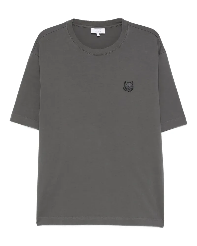 Kitsuné T-Shirt mit Fuchskopf - Grau Grau