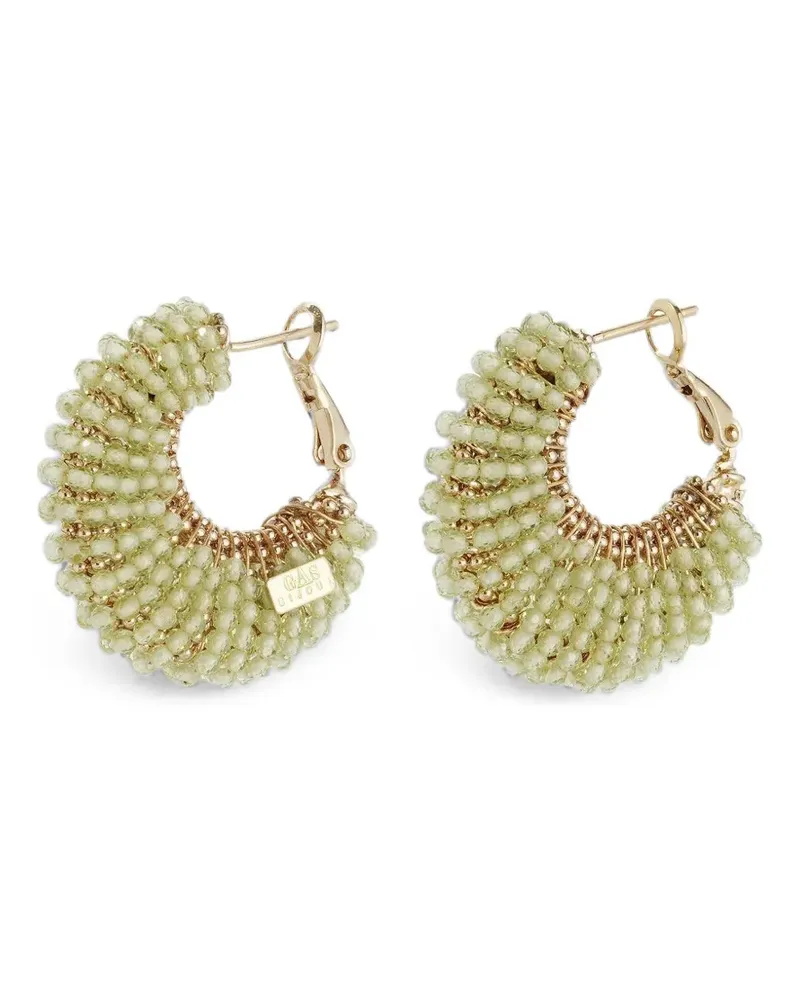 Gas Bijoux Small Izzia green quartz earrings - Gold Gold