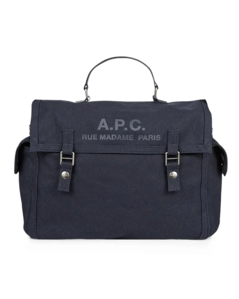 A.P.C. Récupération Kuriertasche mit Logo - Blau Blau