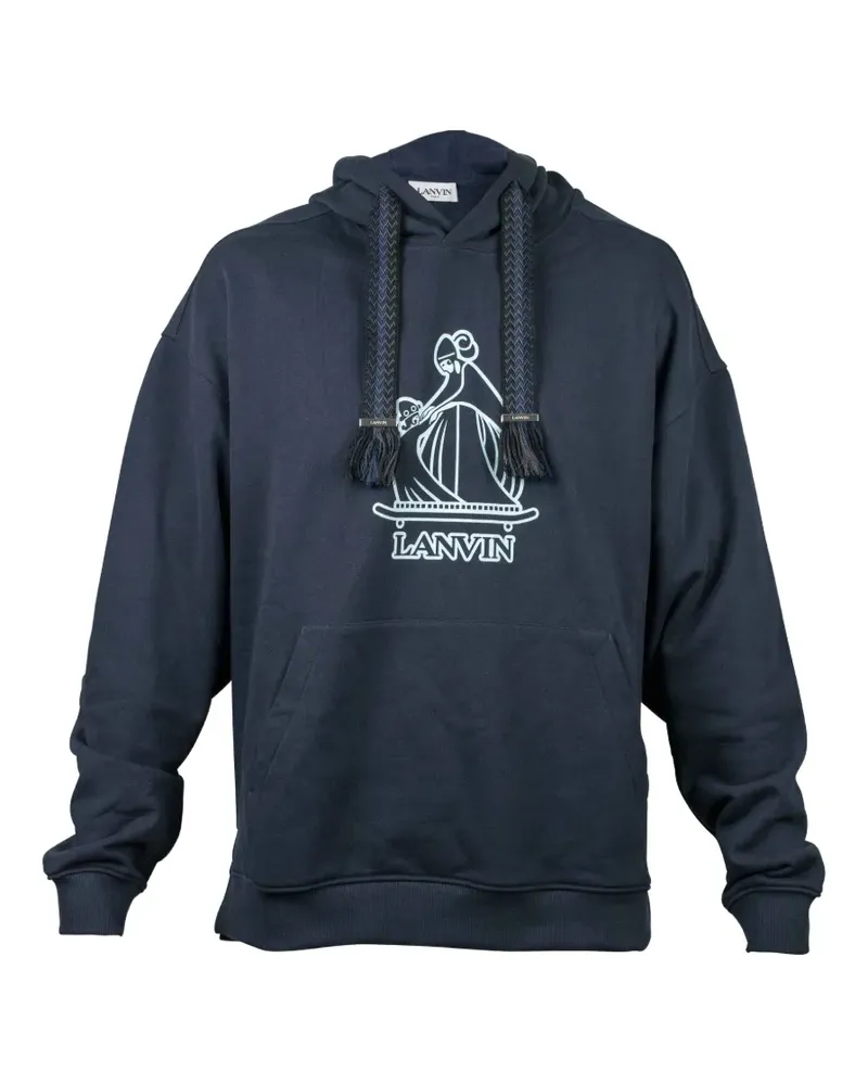Lanvin Curb Hoodie mit Logo-Print - Blau Blau