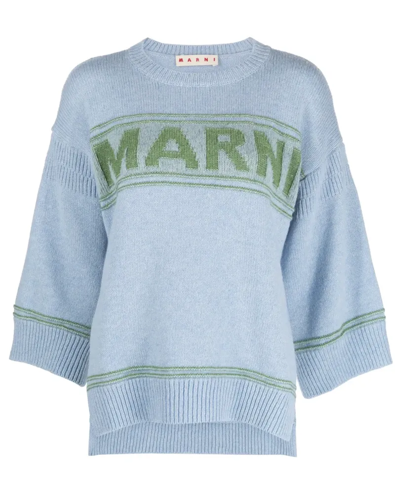 Marni Cardigan mit Logo - Blau Blau
