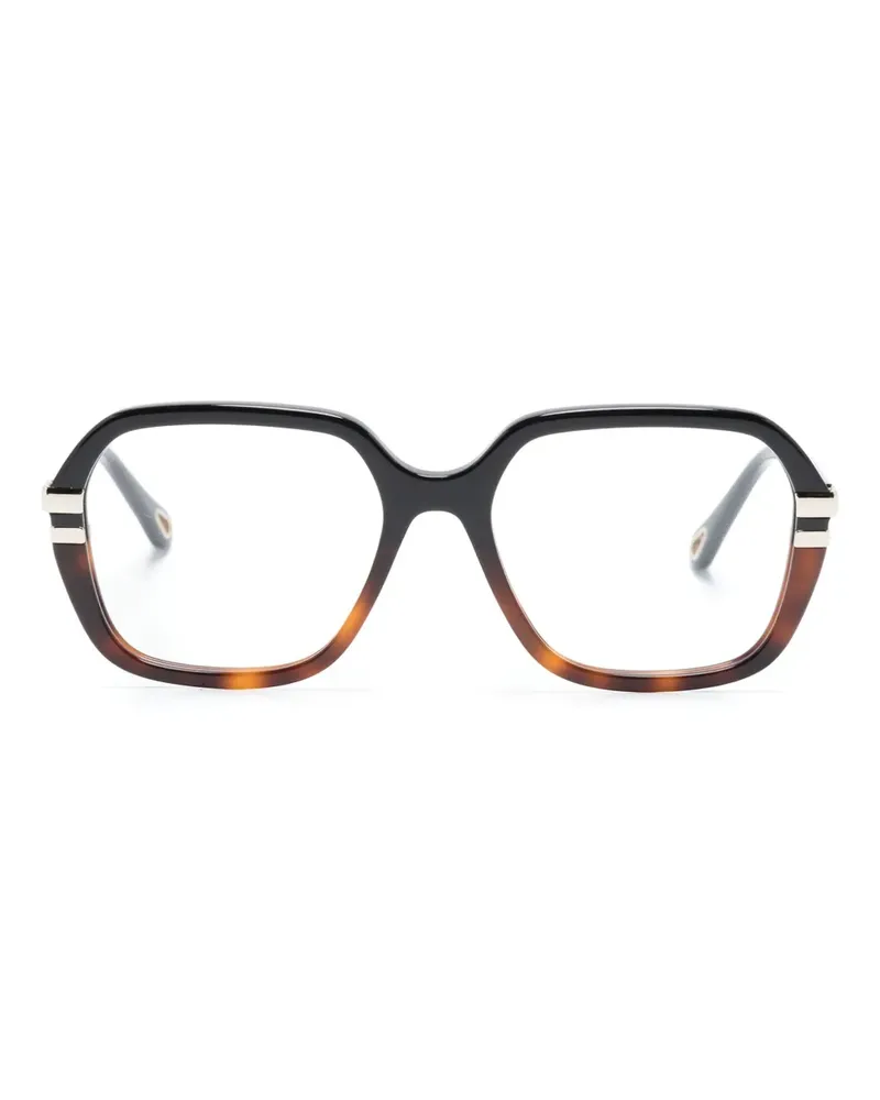 Chloé Eckige Brille in Schildpattoptik - Braun Braun
