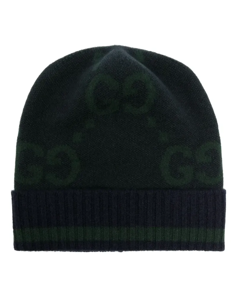 Gucci Strickmütze mit GG-Muster - Blau Blau