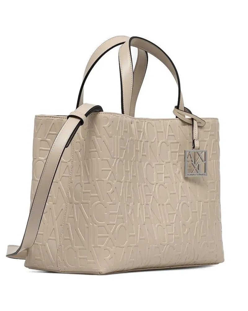 Armani Exchange Tote Bag mit Monogramm-Prägung - Nude Nude