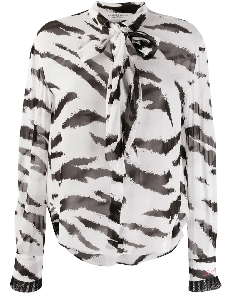 Philosophy Di Lorenzo Serafini printed bow blouse - Schwarz Schwarz