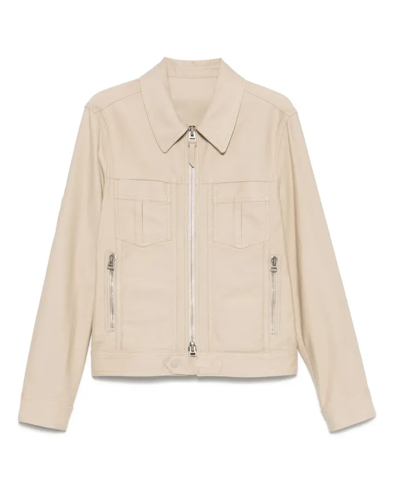 Tom Ford Lederjacke mit Reißverschluss - Nude Nude