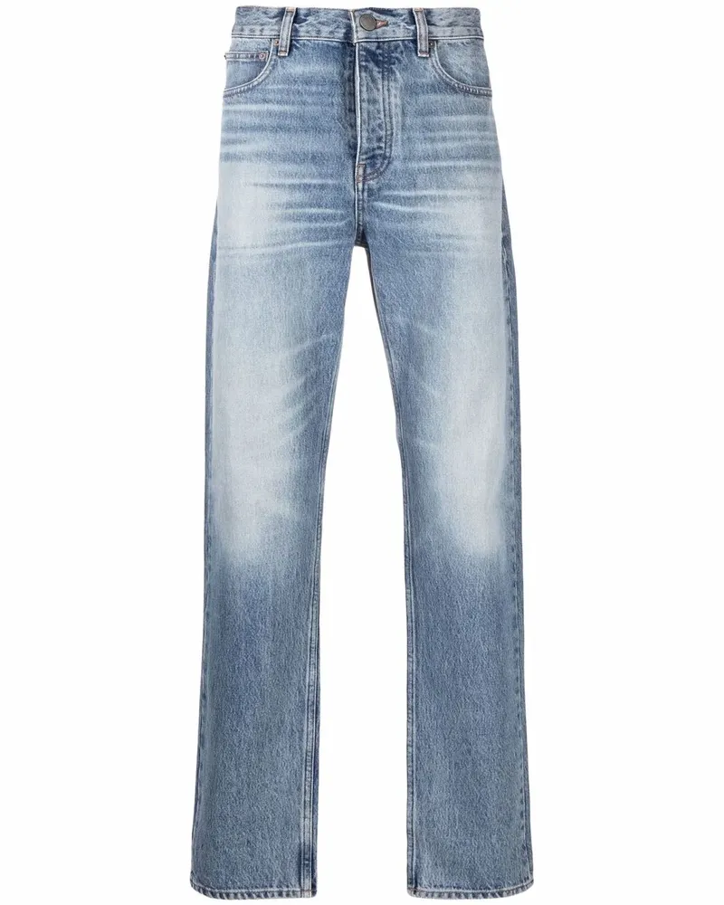 Frame Denim Ausgeblichene Straight-Leg-Jeans - Blau Blau