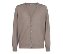 Cardigan mit V-Ausschnitt - Braun